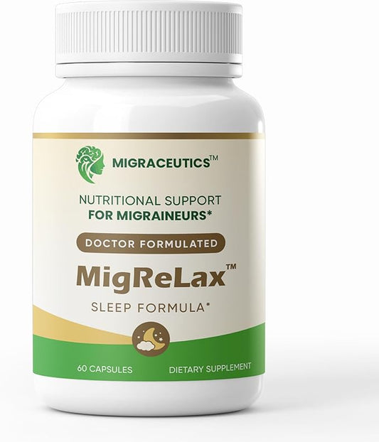 MigReLax | Doctor Formulated Natural Supplement for Migraine Relief and Tension Headache Needs | Relaxation and Sleep During Migraine Headache Days with Valerian | Lemon Balm | Passion Flower & Hops