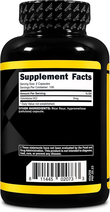PrimaForce Yohimbine HCl 2.5mg, 270 Capsules - Premium Supplement, Boosts Performance, Zero Fillers, Non-GMO and Gluten Free
