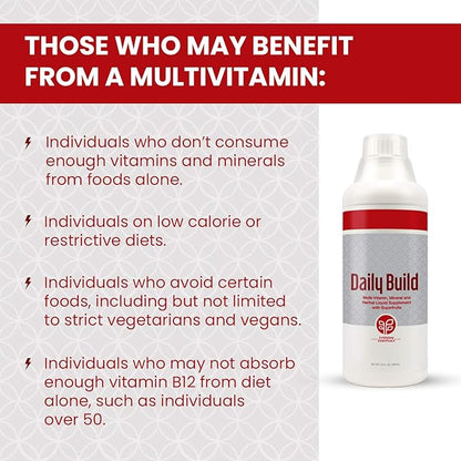PURE Daily Build Liquid Multivitamin & Mineral/Herbal Dietary Supplement with Superfruits - 1 Bottle of 32 Fl Oz (946ml)