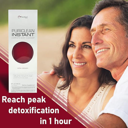 Wellgenix Puriclean Instant Complete Body Cleanser, 32 Fl Oz Fruit Punch, Premium Maximum Strength Herbal Cleanse Detox Drink, One Hour Detox Support Supplement