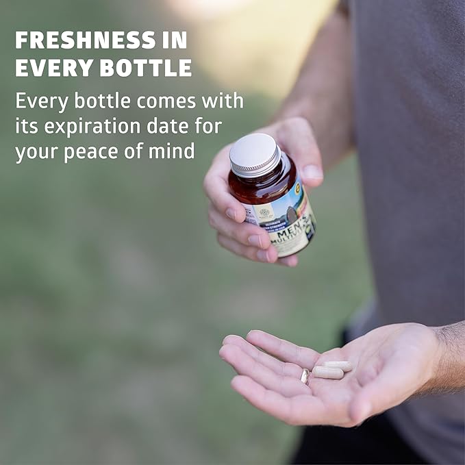 Number One Nutrition Premium Men's Daily Multivitamin Multimineral Supplement [Gluten Free, Non-GMO], Vitamins A C E D B1 B2 B3 B5 B6 B12, Magnesium, Biotin, Sprulina, and Zinc, 60 Veg Caps