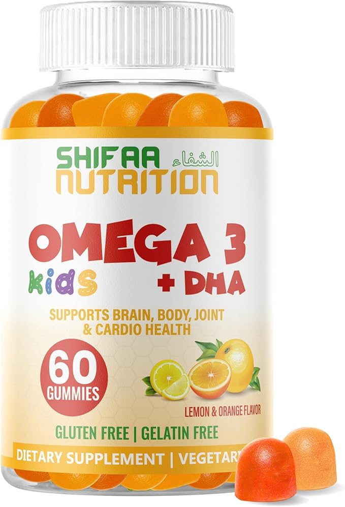 Gelatin Free Kids Omega 3 Gummies w/DHA 30 Servings. Plant-Based Omega 3 for Kids. Gluten Free & Non-GMO DHA Gummies. Children Omega 3 Gummies for Kids. Omega 3 Kids to Support Brain & Immune System