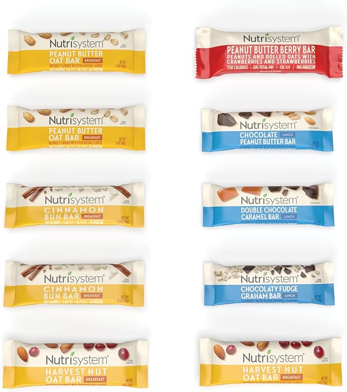Nutrisystem® Breakfast and Lunch Bar Variety Pack, Helps Support Weight Loss - 10 Count