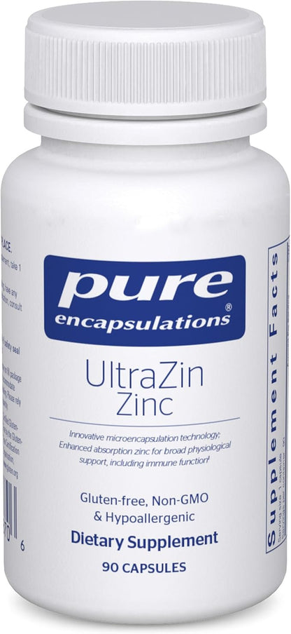 Pure Encapsulations UltraZin Zinc | Enhanced Absorption Mineral Support for Metabolism and Immune Health* | 90 Capsules