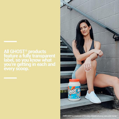 GHOST Whey Protein Powder, Chips Ahoy - 2LB Tub, 25G of Protein - Chocolate Chip Cookie Flavored Isolate, Concentrate & Hydrolyzed Whey Protein Blend