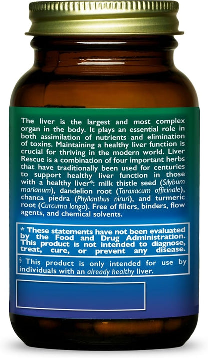 HealthForce SuperFoods Liver Rescue - Natural Liver Cleanse - Liver Health Formula with Milk Thistle & Dandelion Root - Gluten-Free & Vegan - 60 Capsules