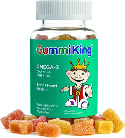 DHA Omega-3 Supplement, Lemon/Orange/Strawberry, 60 Count