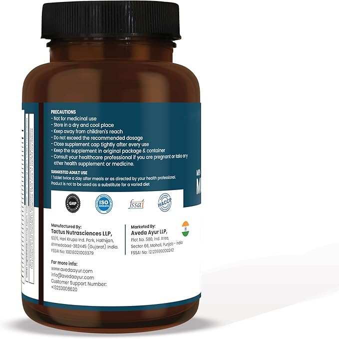 Life Aveda- Daily Multivitamin for Men with Vitamin A, B12, C, D, Calcium and More - 60 Capsules