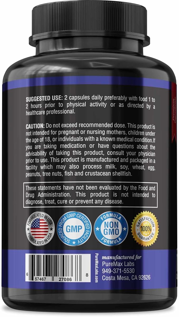 Horny Goat Weed Extra Strength -120 Capsules w. Maca, L-Arginine, Ginseng - Boost Desire, Performance, Stamina, Energy, Non-GMO Formula, 120 Capsules