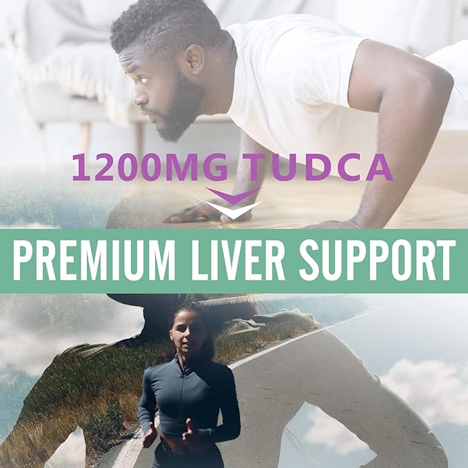 TUDCA Liver Support Supplements 1200 mg-Third Party Tested-Bile Salts for Liver Detox Cleanse-High Strength Formula-Vegan Capsules for Liver,Gallbladder,Kidney Health,2 Bottle-120 Capsules