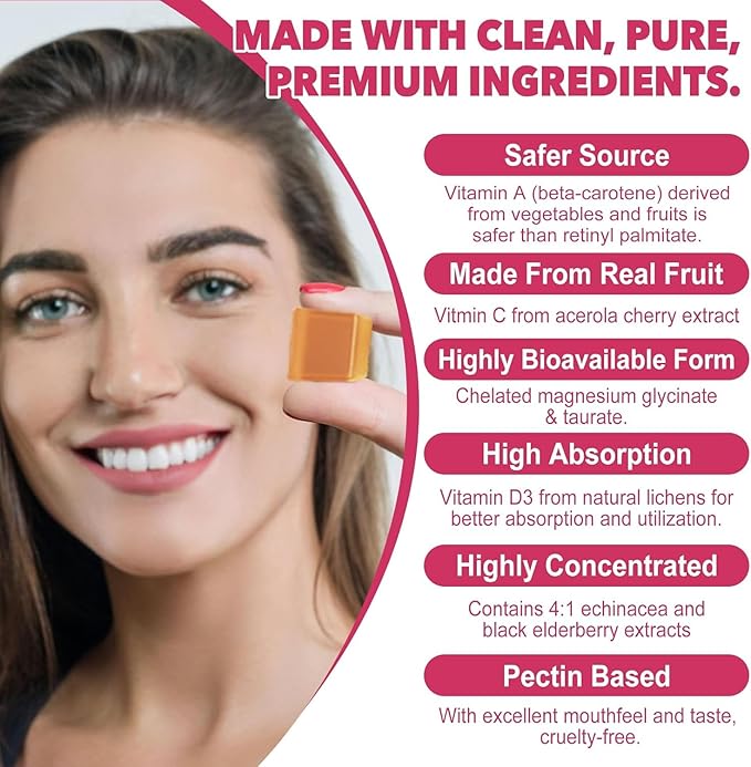 10 in 1 Daily Multivitamin Gummies Immune Boosters for Adults, w/Magnesium, Vitamin D3 5000IU, Elderberry, Echinacea, Vitamin C, Zinc & Selenium, Energy, Respiratory & Cellular Health Support, 120Cts