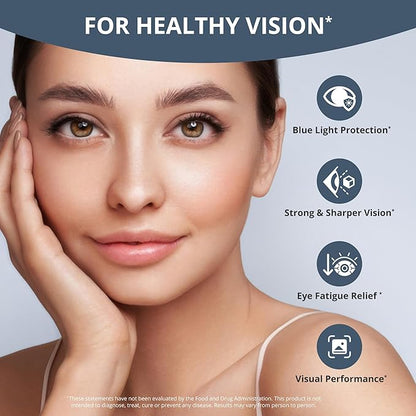 NuBest AREDS 2 Eye Vitamins Eye Health with Beta Carotene Carrot Powder, 20mg Lutein, 4mg Zeaxanthin, Bilberry, Grape Seed, BioPerine, B-Complex, Multivitamin for Eye Health - 60 Vegan Capsules