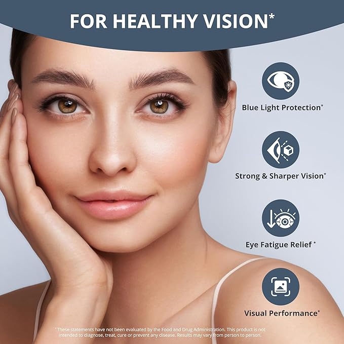 NuBest AREDS 2 Eye Vitamins Eye Health with Beta Carotene Carrot Powder, 20mg Lutein, 4mg Zeaxanthin, Bilberry, Grape Seed, BioPerine, B-Complex, Multivitamin for Eye Health - 120 Vegan Capsules