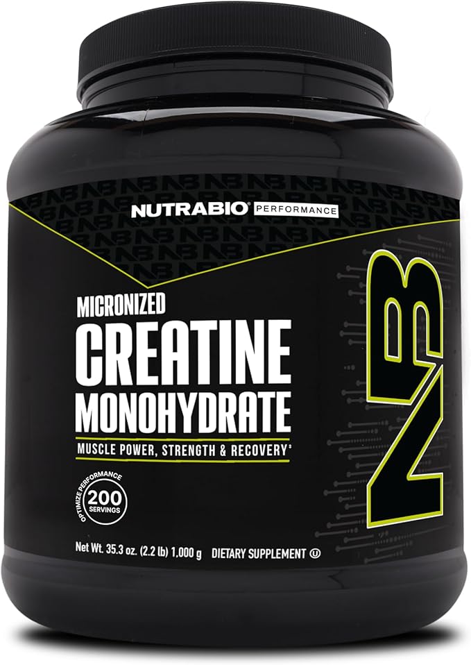 NutraBio Pure Creatine Monohydrate Powder Supplement, Unflavored, (1000 g) - Supports Bulk Muscle Energy, Recovery, and Strength - HPLC Tested Pure Grade Creatine Powder Supplement for Men and Women