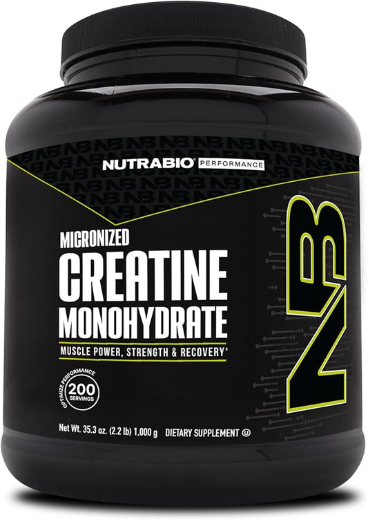 NutraBio Pure Creatine Monohydrate Powder Supplement, Unflavored, (1000 g) - Supports Bulk Muscle Energy, Recovery, and Strength - HPLC Tested Pure Grade Creatine Powder Supplement for Men and Women