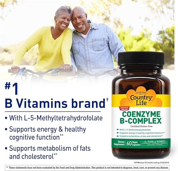 Country Life, Coenzyme B-Complex Vitamin, Support Energy and Metabolism, Daily Supplement, 60 ct