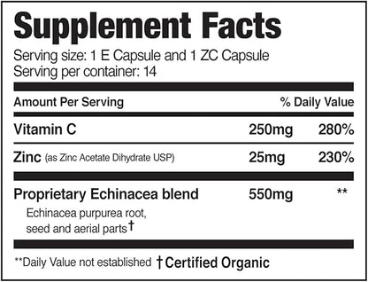 EZC Pak 5-Day Tapered Immune Support Booster - Vitamin Immune Support Supplement, Echinacea, Zinc Vitamin C, Immune Boosters for Adults - Immune Support Vitamins (Pack of 2)