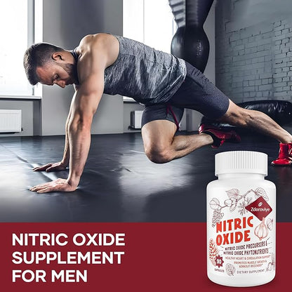 Nitric Oxide Supplement for Men, Nitric Oxide Precursor & Nitric Oxide Phytonutrients Complex - 90 Capsules (1 Bottle)
