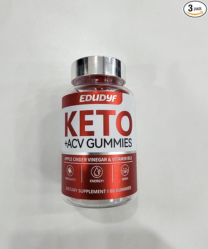 Keto ACV Gummies, Gluten & Sugar Free Apple Cider Vinegar Supplement for Men & Women - 180 Gummies (1500 mg-3 Pack)