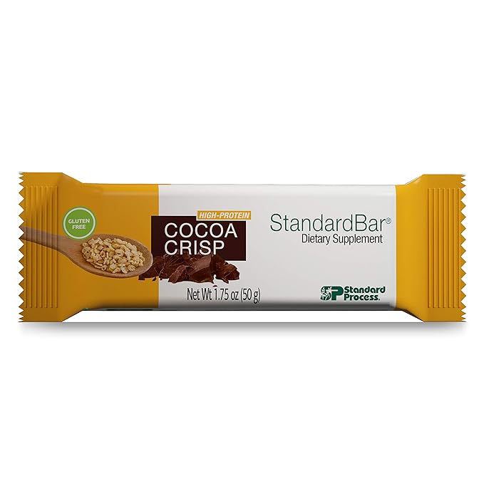 Standard Process StandardBar - Gluten-Free Protein Bar with Whole Food Formula of Calcium, Potassium, and More - Vegetarian - 18 Bar Pack - Cocoa Crisp