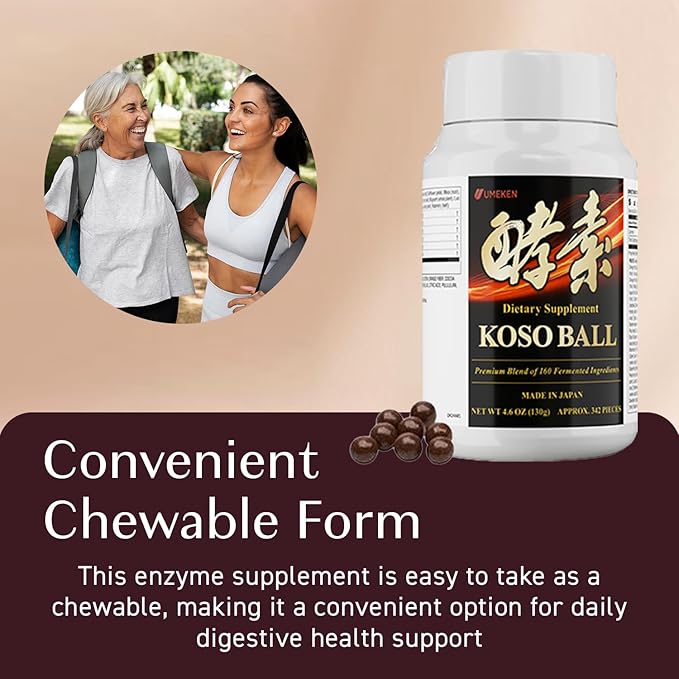 Umeken Koso Ball Infused with Pure 160 Fermented Ingredients, Japanese Supplements for Overall Wellness & Balanced Nutrition, Small 1 Pack, 342 Pieces