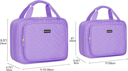 Leudes Travel Pill Bottle Organizer,Medicine Organizer and Storage,Home Medication Bag, Cases,Carrier for Pills,Vitamin,Fish Oil,Supplements for Women and Men (Medium, Purple)