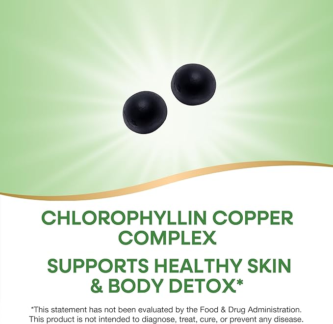 Nature’s Way Chlorofresh Chlorophyll Gummies, Supports Healthy Skin and Body Detox*, Internal Deodorant*, Orchard Fruit Flavored, 60 Gummies (Packaging May Vary)