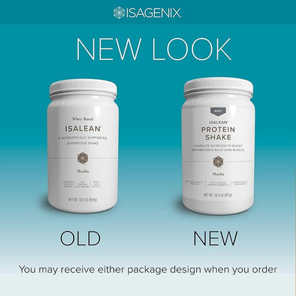 Isagenix IsaLean Shake - Complete Superfood Meal Replacement Drink Mix for Maintaining Healthy Weight and Lean Muscle Growth - 826 Grams - 14 Meal Canister (Mocha)