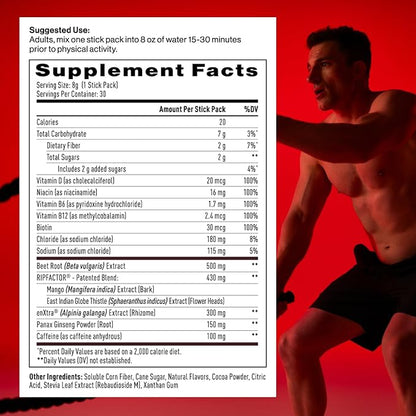 Mdrive Accelerate Pre-Workout Powder, Individual Servings, Mixed Berry, 30 Count