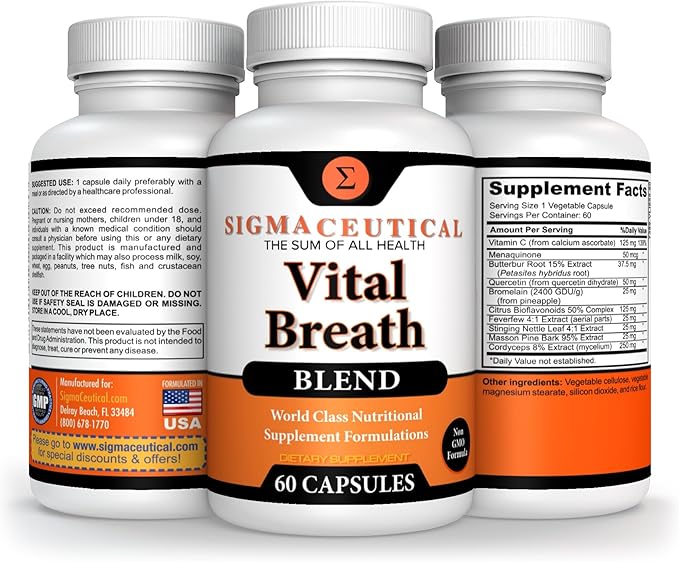 Respiratory Formula - Lung Cleanse for Smokers - Breathe Clear, Healthy & White - Lung Detox for Smokers - Respiratory Supplement for Lung Health - 60 Capsules