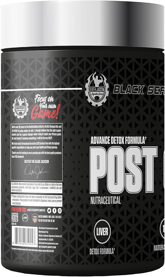 Dexter Jackson Black Series Post Cycle Performance | Advance Detox Formula| 60 Tablets, 30 Servings