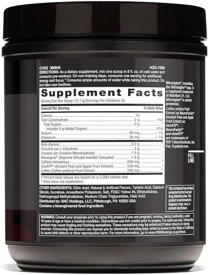 BEYOND RAW LIT | Clinically Dosed Pre-Workout Powder | Contains Caffeine, L-Citrulline, Beta-Alanine, and Nitric Oxide | Orange Mango | 30 Servings