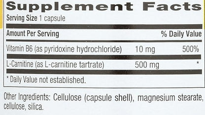 Country Life L-Carnitine 500 mg w/B-6, 60 Capsules