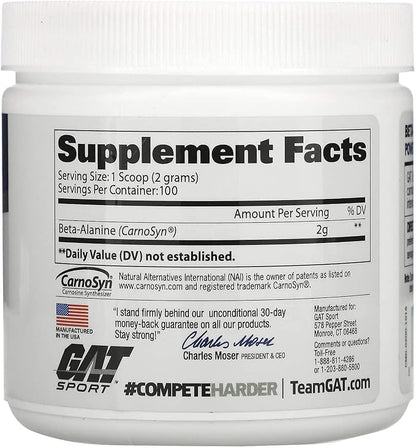 GAT Sport Beta Alanine Supplement, 200 Gram