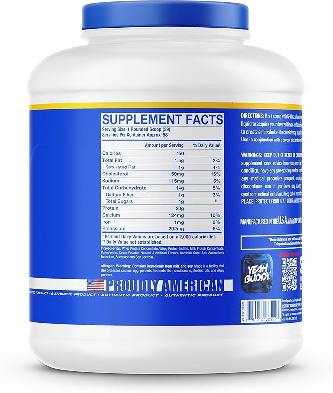 Ronnie Coleman Signature Series Whey XS Protein Powder, Pre Workout Shake Mix for Lean Muscle Support, Low Sugar Supplement for Women & Men, 5 lb Bottle (Milk Chocolate)