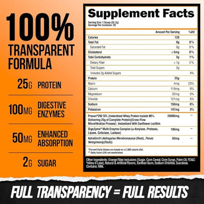 ALPHA LION Superhuman Whey Protein Powder, Great Tasting Pure Whey Protein Isolate, Low Carb, Low Sugar, No Bloat Post Workout, Muscle Recovery & Growth (28 Servings, Orange Gainsicle)