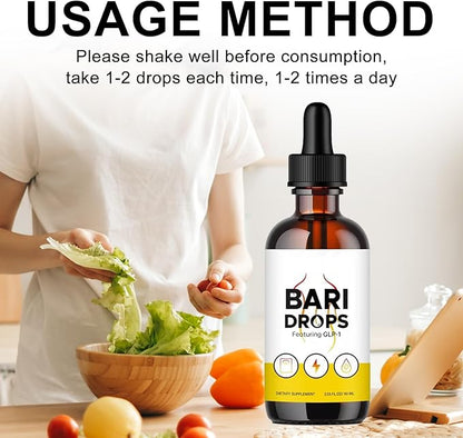 Bari Drops, GLP-1 Supplement Fast and Easy to Use,Hunger & Metabolism Support Drops Featuring GLP-1(1PACK)