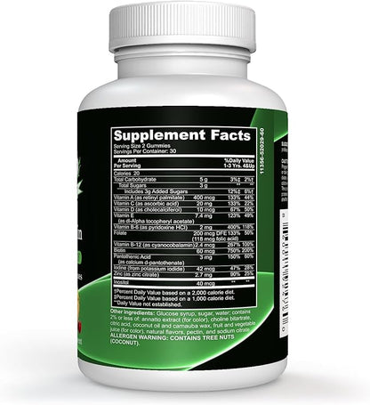 Halalways Kids Daily Gummy Halal Certified Multivitamin for Kids, Vitamin C, D3 and Much More for Immune Support Cherry, Strawberry, Orange Flavors Certified Halal Supplement