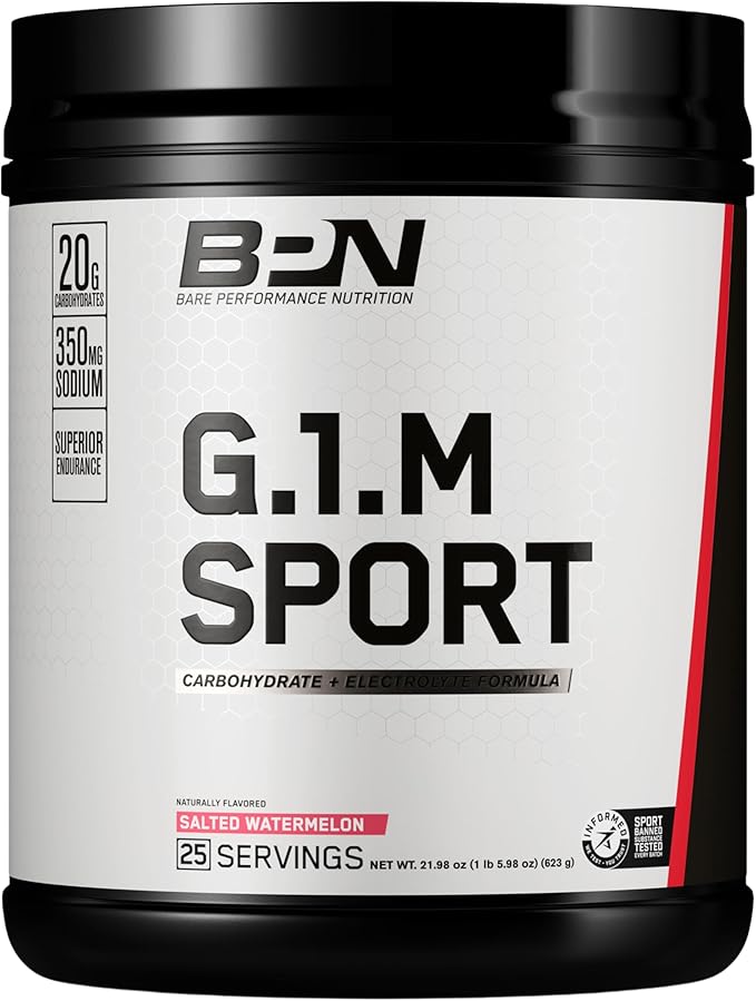 BARE PERFORMANCE NUTRITION, BPN G.1.M Go One More Sport, Endurance Training Fuel, Electrolytes and Calories, Pink Himalayan Salt, Salted Watermelon