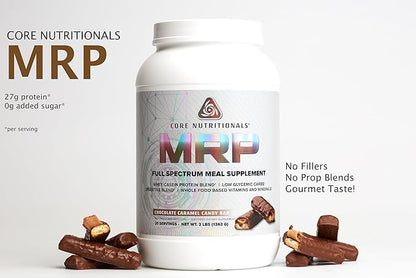 Core Nutritionals Platinum MRP Full Spectrum Meal Replacement, Sustained Release For All Day Amino Acid Support, 27G Protein, 20 Servings (Chocolate Caramel Candy Bar)