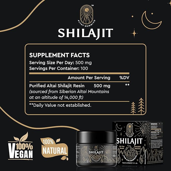 Shilajit Resin with Fulvic Acid & Trace Minerals, Original Siberian Pure Shilajit with 85+ Humic Acid Supplement, Support Metabolism & Immune System - 100 Serving / 50g (2 Pack), Gel
