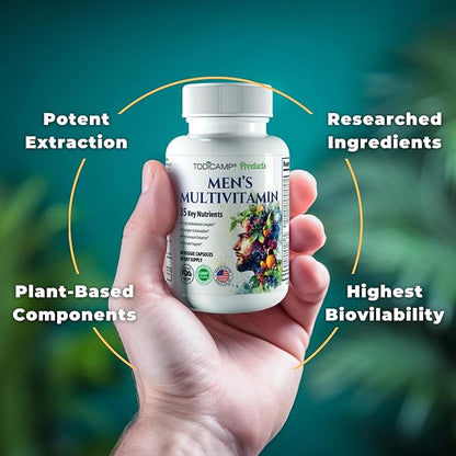 Men's Multivitamin & Mineral Complex with Plant-Based Extracts - Multivitamin for Men Improves Overall Health, Antioxidant & Natural Body Support - 60 Capsules - 30 Day Supply