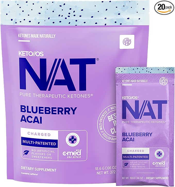 PRÜVIT OS NAT® Blueberry Acai Supplements – Charged - for Men and Women (20 Count)