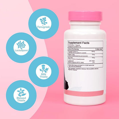 Dr. Talbot's Mom Probiotic Lactation Support Supplement - Herbal Blend of Fenugreek, Blessed Thistle, Milk Thistle, and More - 60 Capsules