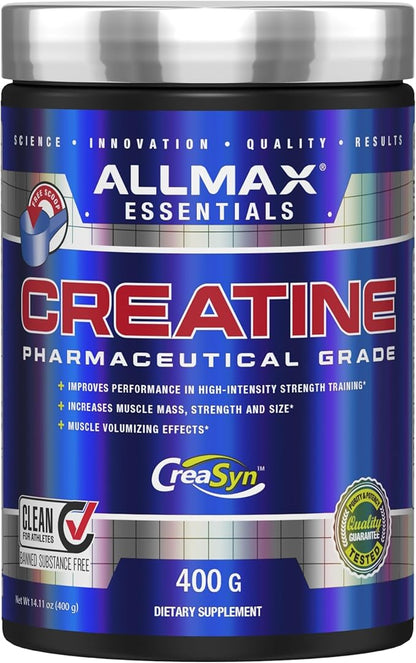 ALLMAX Nutrition - Creatine Monohydrate, Micronized Creatine Powder for Strength and Muscle Recovery, Gluten Free & Fast Absorbing 400g