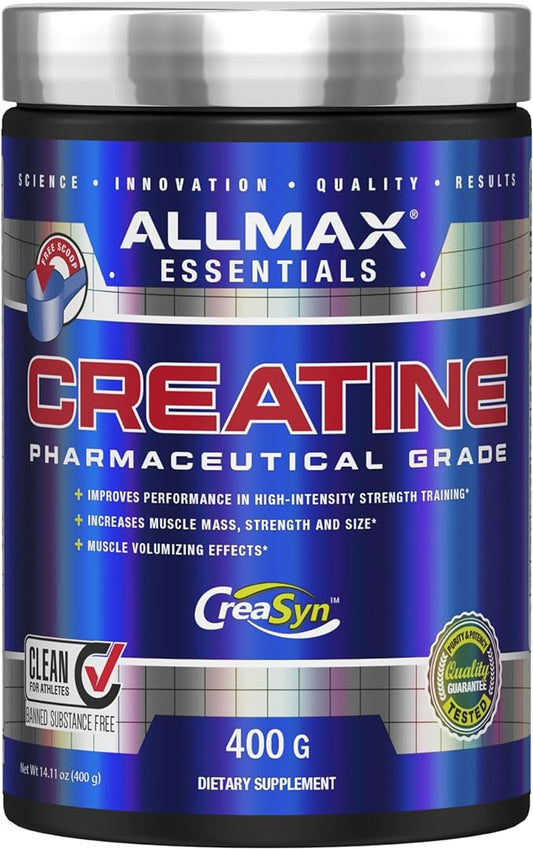 ALLMAX Nutrition - Creatine Monohydrate, Micronized Creatine Powder for Strength and Muscle Recovery, Gluten Free & Fast Absorbing 400g