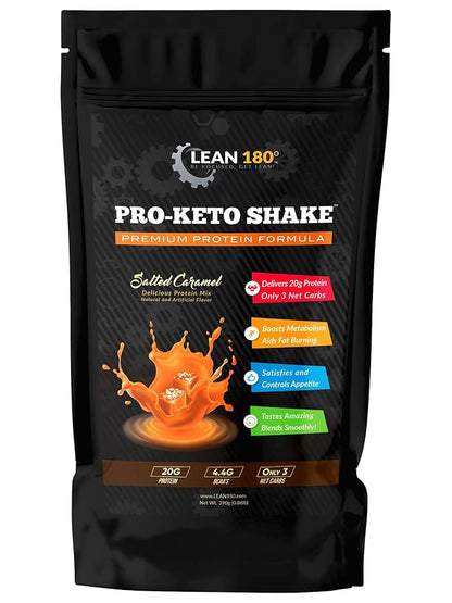 Pro Keto Shake - Best Tasting Low Carb Low Sugar Clean Protein Shake for Keto and all Diets Weight Loss (Salted Caramel)