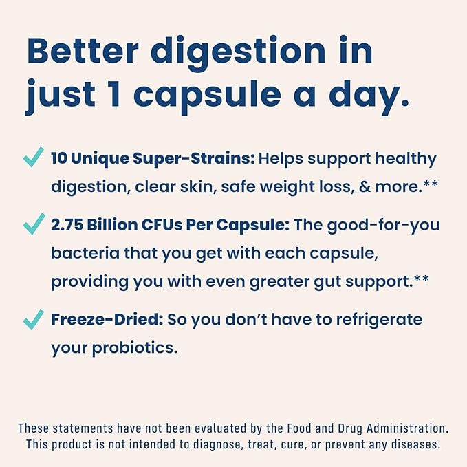 NativePath Daily Probiotic, 10-Strain Custom Blend Probiotics Supplement for Men and Women, 82 Billion CFUs - 60 Count