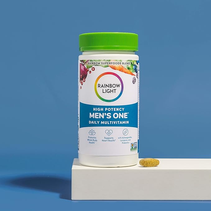 Rainbow Light Multivitamin for Men, Vitamin C, D & Zinc, Probiotics, Men's One Multivitamin Provides High Potency Immune Support, Non-GMO, Vegetarian, 30 Tablets