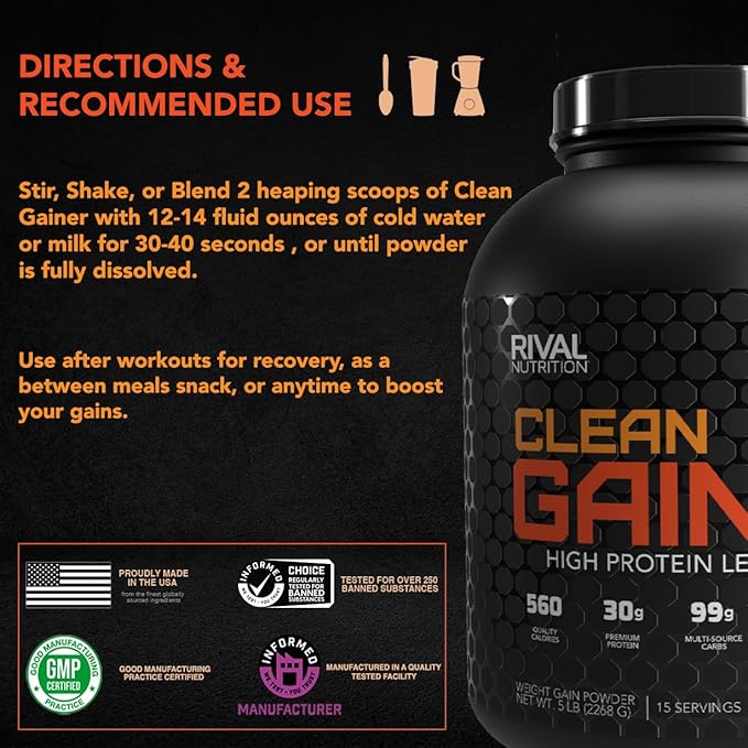 Rival Nutrition Clean Gainer Soft Serve Vanilla 5lbs